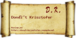 Donát Krisztofer névjegykártya
